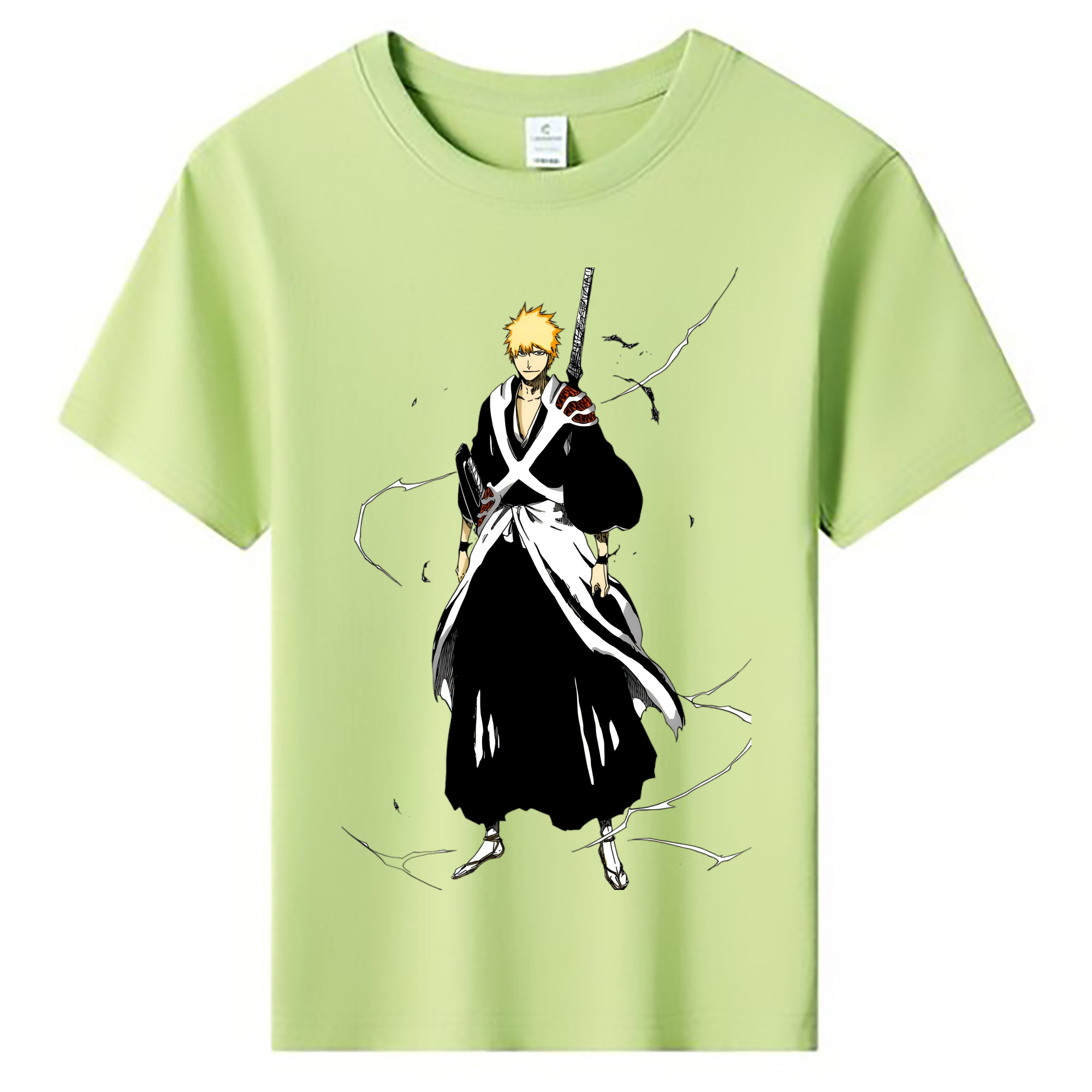 （画像用） ブリーチ 黒崎一護（くろさき いちご）BLEACH Kurosaki Ichigo 綿100％キッズTシャツ（フロントプリント）